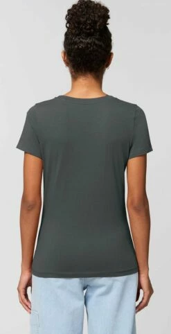 T-Shirt Aus Bio-Baumwolle - Anthracite -Grundstoff Verkaufsladen STTW032 253 Anthracite Kurzarm Shirt hochwertig Rueckansicht Single Jersey weich Fair Wear 1280x1280