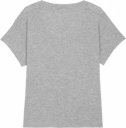 Weites T-Shirt Aus Bio-Baumwolle - Heather Grey -Grundstoff Verkaufsladen STTW036 250 Shirt Frauen grau meliert laessig Bio Baumwolle nachhaltig Rueckansicht 1280x1280