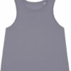 Kurzes Tank-Top Aus Bio-Baumwolle - Lava Grey -Grundstoff Verkaufsladen STTW038 039 Top Single Jersey grau kurz weit Biobaumwolle modern Basic fair 1280x1280