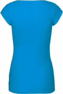 Neutral Roundneck T-Shirt Aus Fairtrade Bio-Baumwolle - Sapphire -Grundstoff Verkaufsladen Shirt blau Neutral weiter Ausschnitt Bio Baumwolle hinten 1280x1280