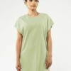 Mela Fairtrade Jersey-Kleid Sunea Aus Bio-Baumwolle - Pastel Green 1 Mela Fairtrade Jersey-Kleid Sunea Aus Bio-Baumwolle - Pastel Green -Grundstoff Verkaufsladen Sunea pastel green hochwertiges T Shirt Kleid mit weiten Fledermaus Aermeln in hellgruen aus reiner Bio Baumwolle vegan 1280x1280