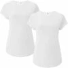Organic Rolled Sleeve T-Shirt - Doppelpack - White -Grundstoff Verkaufsladen T Shirt Rolled Sleeve Damen weiss Biobaumwolle Doppelpack 1280x1280