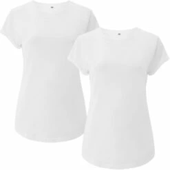 Organic Rolled Sleeve T-Shirt - Doppelpack - White