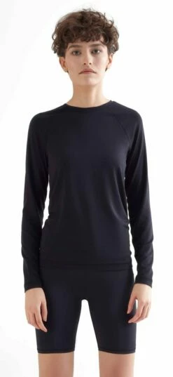 Neu eingetroffen -Grundstoff Verkaufsladen T1110 01 BLACK True North Slim Fit Sport Shirt Raglan langlebig Mikro Modal Elasthan Anteil umweltfreundlich 1280x1280