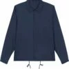 Unisex Coach Jacket Aus Recyceltem Polyester - French Navy -Grundstoff Verkaufsladen U833 727 1 nachhaltige Jacke in strapazierfaehiger Leinwandbindung mit Mesh Gewebe Kent Kragen elastische Aermelbuendchen Metallknoepfe verstellbarer Huerftsaum 1280x1280