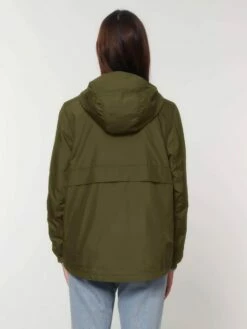 Unisex Pull-Over Jacke Aus Recyceltem Polyester - British Khaki -Grundstoff Verkaufsladen U834 008 5 Kapuzenjacke zum ueberziehen in strapazierf higer Leinwandbindung wasserabweisend atmungsaktives Mesh Gewebe 1280x1280
