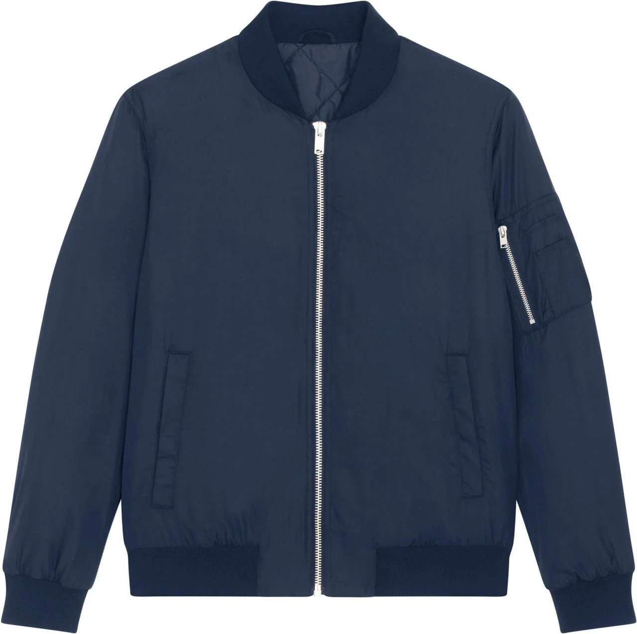 Unisex Bomber Jacke Aus Recyceltem Polyester - French Navy 3 Unisex Bomber Jacke Aus Recyceltem Polyester - French Navy