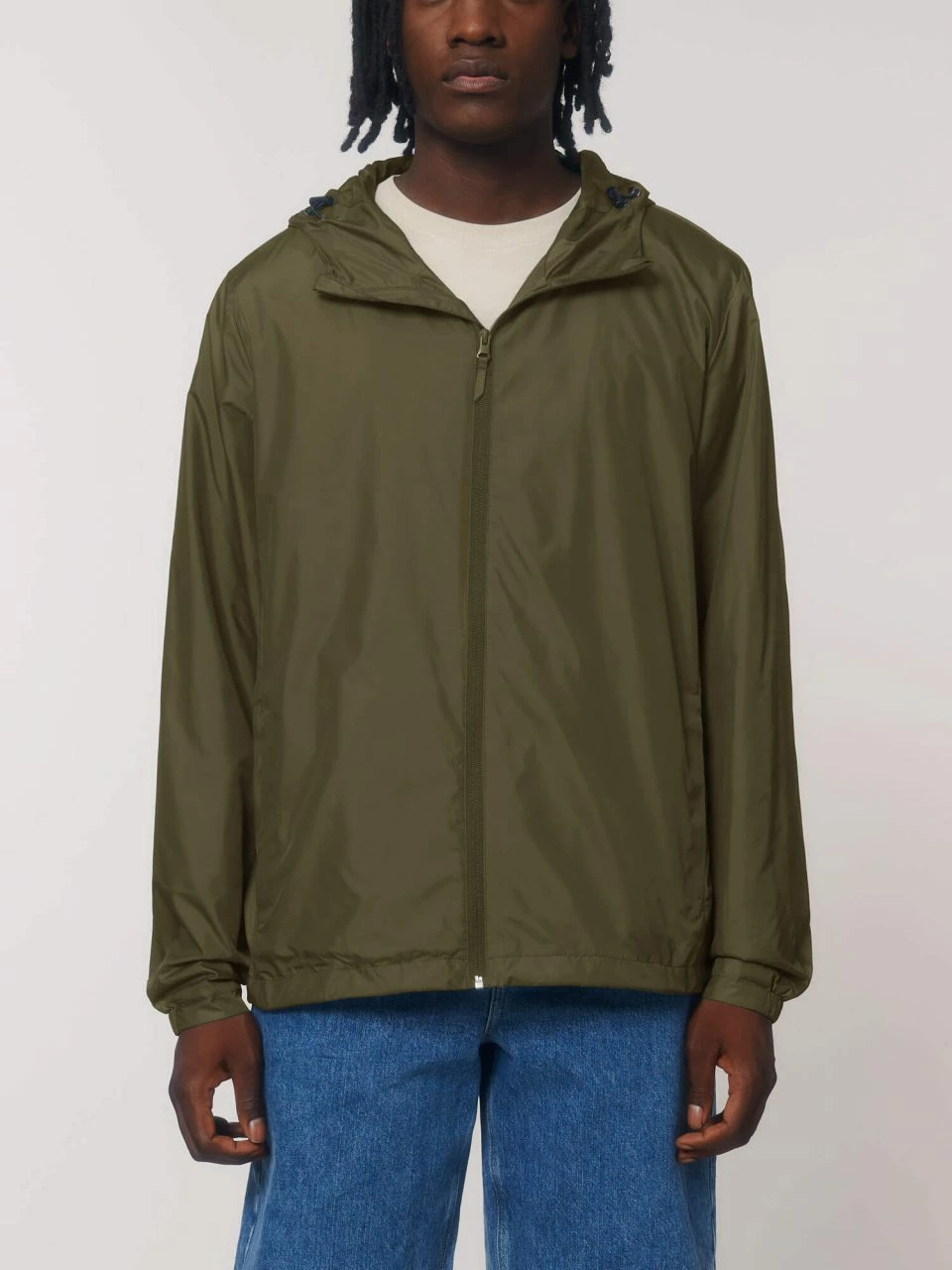 Unisex Windbreaker Aus Recyceltem Polyester - British Khaki 5 Unisex Windbreaker Aus Recyceltem Polyester - British Khaki – Bild 3