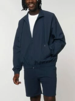 Leichte Unisex Jacke Aus Recyceltem Nylon - French Navy -Grundstoff Verkaufsladen U849 727 12 hochwertig verarbeitete Unisex Jacke leichter Taslan Stoff aus recyceltem Nylon 1280x1280