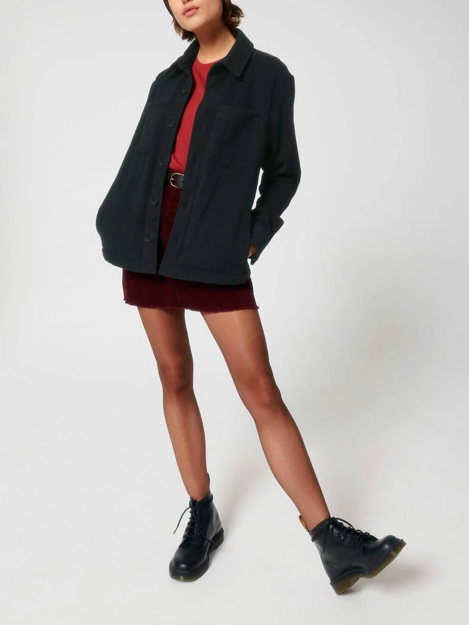 Unisex Twill Overshirt Aus Recyceltem Polyester - Black 11 Unisex Twill Overshirt Aus Recyceltem Polyester - Black – Bild 9