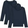 Longsleeve Aus Bio-Baumwolle - French Navy - 3er-Pack -Grundstoff Verkaufsladen W021 727 Damen Longsleeve Biobaumwolle french navy 3er Pack 1280x1280