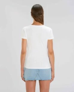 T-Shirt Mit V-Ausschnitt Aus Bio-Baumwolle - White -Grundstoff Verkaufsladen W023 001 Frauen Shirt V Neck faire Bedingungen fm back 1280x1280