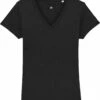 T-Shirt Mit V-Ausschnitt Aus Bio-Baumwolle - Black -Grundstoff Verkaufsladen W023 002 T Shirt V Ausschnitt Bio Baumwolle black front 1280x1280