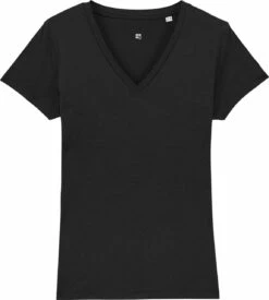 T-Shirt Mit V-Ausschnitt Aus Bio-Baumwolle - Black