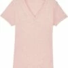 T-Shirt Mit V-Ausschnitt Aus Bio-Baumwolle - Cream Heather Pink -Grundstoff Verkaufsladen W023 682 T Shirt V Ausschnitt Bio Baumwolle cream heather pink front 1280x1280