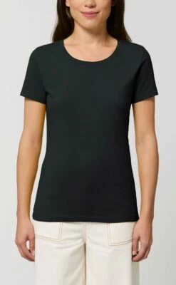 T-Shirt Aus Bio-Baumwolle - Black - 3er-Pack -Grundstoff Verkaufsladen W032 002 Damen T Shirt nachhaltig hergestellt tailliert fm front 1280x1280 1