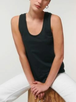 Tank Top Aus Bio-Baumwolle - Black -Grundstoff Verkaufsladen W084 002 06 fair trade tank top einfarbig schwarz kein aufdruck fm front 1280x1280