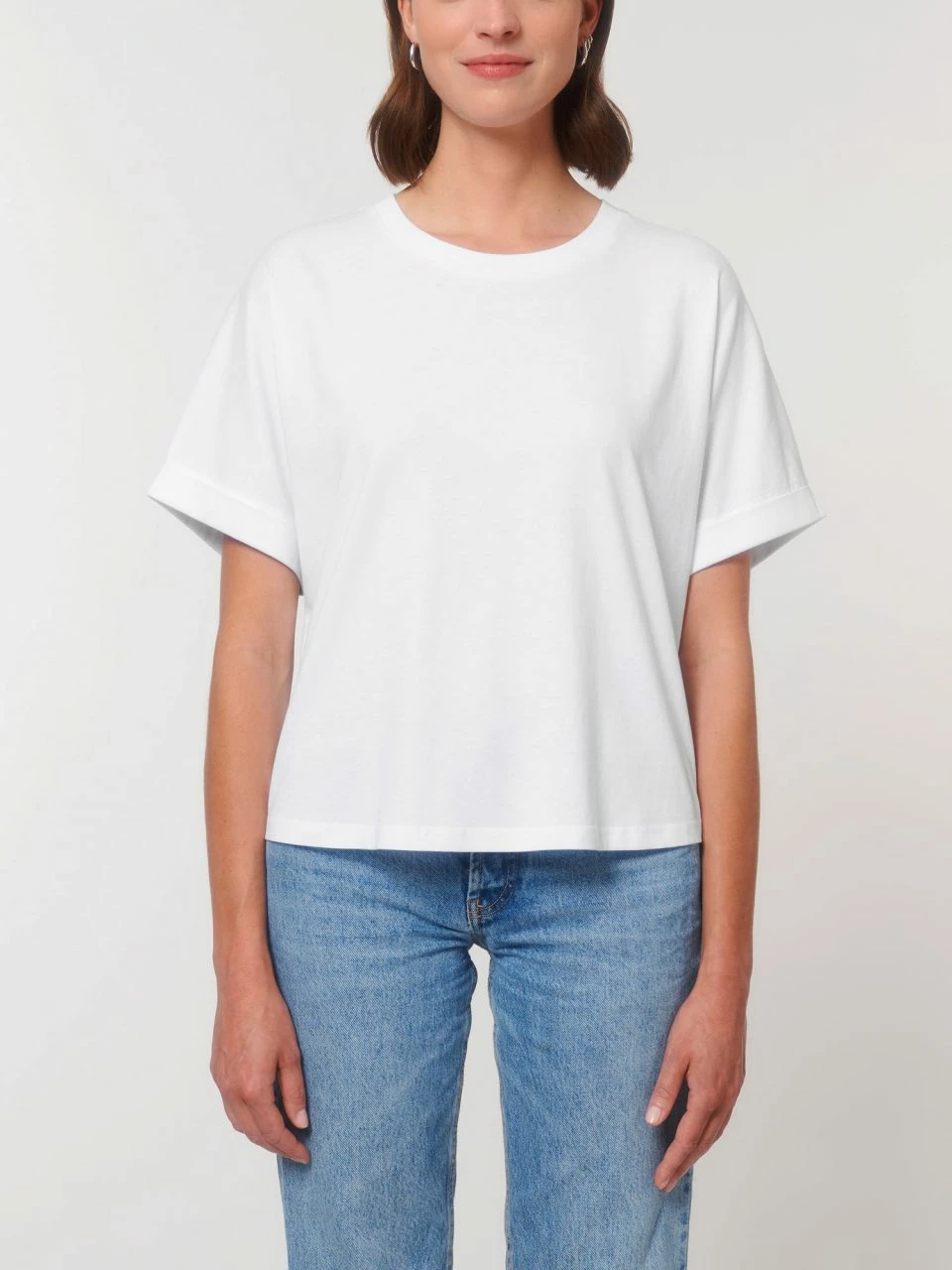 Rolled Sleeve T-Shirt Aus Bio-Baumwolle - White 5 Rolled Sleeve T-Shirt Aus Bio-Baumwolle - White – Bild 3
