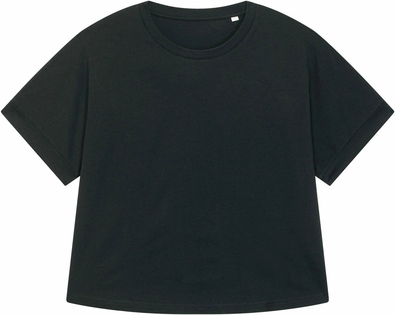 Rolled Sleeve T-Shirt Aus Bio-Baumwolle - Black 3 Rolled Sleeve T-Shirt Aus Bio-Baumwolle - Black