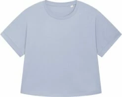 Rolled Sleeve T-Shirt Aus Bio-Baumwolle - Serene Blue