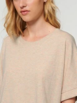 Rolled Sleeve T-Shirt Aus Bio-Baumwolle - Heather Rainbow -Grundstoff Verkaufsladen W089 084 04 oversized t shirt biobaumwolle faire bedingungen fm detail 1280x1280