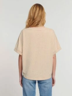 Rolled Sleeve T-Shirt Aus Bio-Baumwolle - Heather Rainbow -Grundstoff Verkaufsladen W089 084 05 veganes frauen jersey shirt umweltfreundliche herstellung fm back 1280x1280