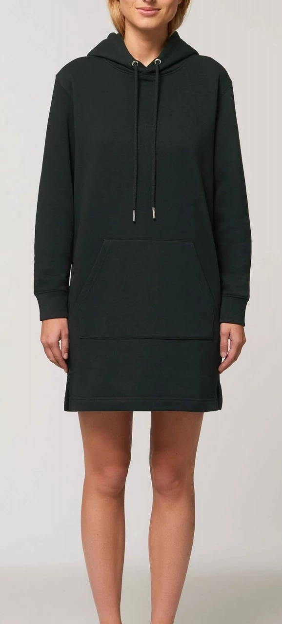 Sweatshirt-Kleid Mit Kapuze Aus Bio-Baumwolle - Black 5 Sweatshirt-Kleid Mit Kapuze Aus Bio-Baumwolle - Black – Bild 3