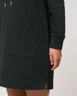 Sweatshirt-Kleid Mit Kapuze Aus Bio-Baumwolle - Black 13 Sweatshirt-Kleid Mit Kapuze Aus Bio-Baumwolle - Black -Grundstoff Verkaufsladen W143 002 Hoodie Dress Seitenschlitze bio fair fm detail 1280x1280