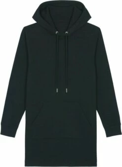 Sweatshirt-Kleid Mit Kapuze Aus Bio-Baumwolle - Black
