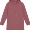 Sweatshirt-Kleid Mit Kapuze Aus Bio-Baumwolle - Hibiscus Rose -Grundstoff Verkaufsladen W143 062 Bio Baumwoll Sweatkleid mit Kapuze mit Kordelzug Rippbuendchen an Aermeln kaengurutasche und Seitenschlitzen im Saum 1280x1280