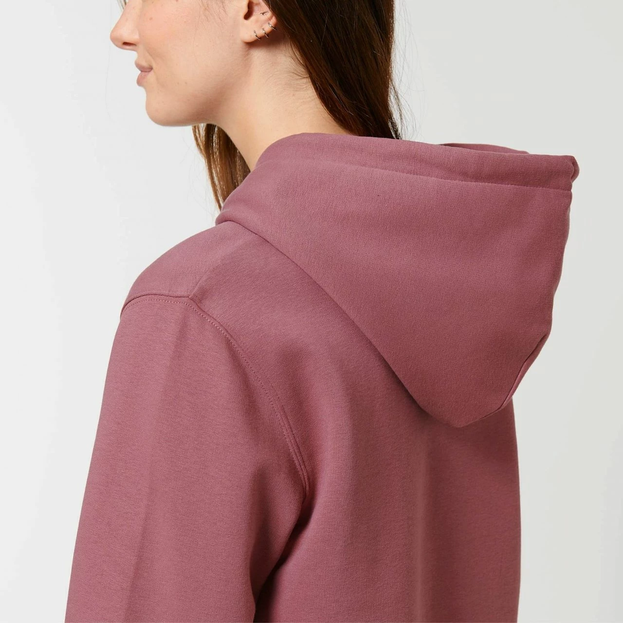 Sweatshirt-Kleid Mit Kapuze Aus Bio-Baumwolle - Hibiscus Rose 7 Sweatshirt-Kleid Mit Kapuze Aus Bio-Baumwolle - Hibiscus Rose – Bild 5