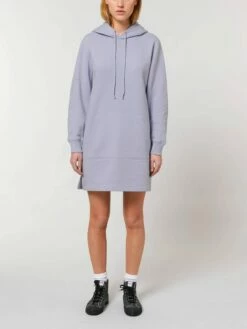 Sweatshirt-Kleid Mit Kapuze Aus Bio-Baumwolle - Lavender -Grundstoff Verkaufsladen W143 063 ecofriendly Sweatshirt Kleid nachhaltig Bio Baumwolle recyceltes Polyester mit Kaengurutasche Seitenschlitzen und Rippbuendchen an Aermeln 1280x1280