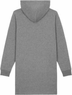 Sweatshirt-Kleid Mit Kapuze Aus Bio-Baumwolle - Mid Heather Grey -Grundstoff Verkaufsladen W143 650 Umweltschonend hergestelltes Kapuzen Kleid bio back 1280x1280