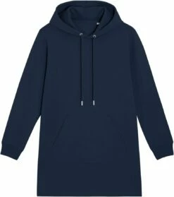 Sweatshirt-Kleid Mit Kapuze Aus Bio-Baumwolle - French Navy