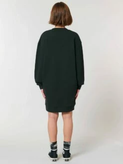 Sweatshirt-Kleid Aus Bio-Baumwolle - Black -Grundstoff Verkaufsladen W161 002 terry sweatkleid bio schadstoffarme herstellung model back 1280x1280