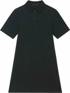 Piqué-Polokleid Aus Bio-Baumwolle - Black