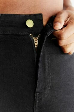 Skinny Fit Jeans Aus Bio-Baumwolle & Modal - Coal Black -Grundstoff Verkaufsladen WD1015 104 ecofair jeans mit ykk natulon reissverschluss detail 1280x1280