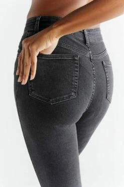 Skinny Fit Jeans Aus Bio-Baumwolle & Modal - Carbon Gray -Grundstoff Verkaufsladen WD1015 145 evermind jeans skinny keine schaedlichen chemikalien detail back 1280x1280