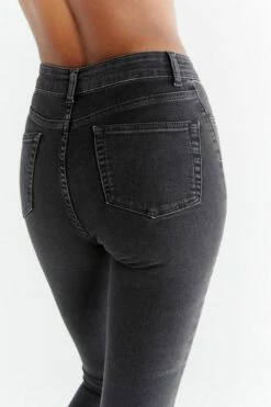 Skinny Fit Jeans Aus Bio-Baumwolle & Modal - Carbon Gray -Grundstoff Verkaufsladen WD1015 145 figurbetont geschnittene frauen jeans bio und fair back 1280x1280