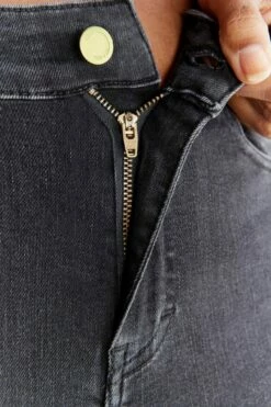 Skinny Fit Jeans Aus Bio-Baumwolle & Modal - Carbon Gray -Grundstoff Verkaufsladen WD1015 145 schwarze damen jeans mit ykk reissverschluss aus recyceltem polyester detail 1280x1280