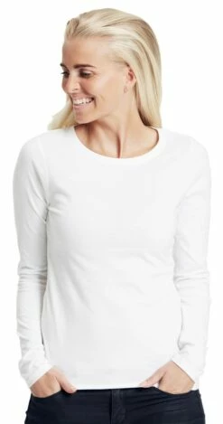 Neutral Longsleeve Aus Fairtrade Bio-Baumwolle - Weiss -Grundstoff Verkaufsladen WHI Longsleeve Damen weiss faire Biobaumwolle O81050 1280x1280 1