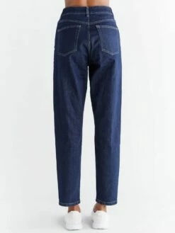 Mom Fit Jeans Aus Bio-Baumwolle - Dark Slate Blue -Grundstoff Verkaufsladen WN1009 215 damen mom fit organic cotton faire herstellungsbedingungen back 1280x1280