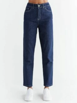 Mom Fit Jeans Aus Bio-Baumwolle - Dark Slate Blue