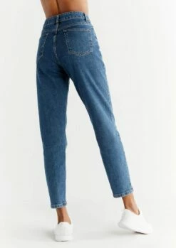 Mom Fit Jeans Aus Bio-Baumwolle - Lapis Blue -Grundstoff Verkaufsladen WN1009 231 bio jeans bequeme mom passform faire herstellung back 1280x1280