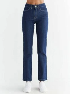 Straight Fit Jeans Aus Bio-Baumwolle - Dark Slate Blue