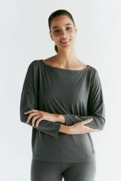 Yoga Longsleeve Aus Micromodal & Rec. Polyester - Pirate Black