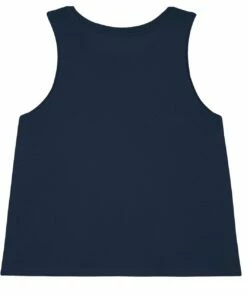 Kurzes Tank-Top Aus Bio-Baumwolle - French Navy -Grundstoff Verkaufsladen aermelloses Cropped Top navyblau W038 727 1280x1280