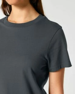 Iconic T-Shirt Aus Bio-Baumwolle - Anthracite -Grundstoff Verkaufsladen basic damen t shirt anthrazit anthacite bio baumwolle gots zertifiziert W172 253 1280x1280
