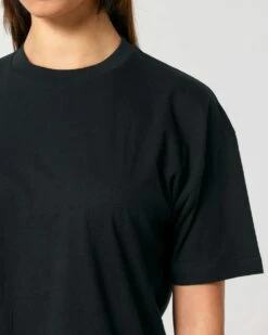 Boxy T-Shirt Aus Bio-Baumwolle - Black -Grundstoff Verkaufsladen basic t shirt damen schwarz black stella nova boxy bio zertifiziert W175 002 1280x1280