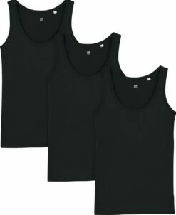 Tank-Top Aus Bio-Baumwolle - 3er-Pack - Black